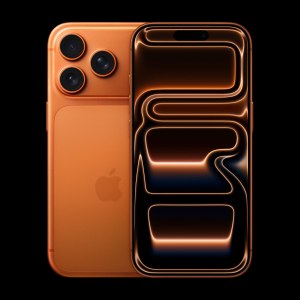 iPhone 17 Pro en naranja cósmico visto por detrás, con su módulo de cámaras
