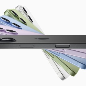 Los colores del iPhone 17 en abanico, vistos de lado