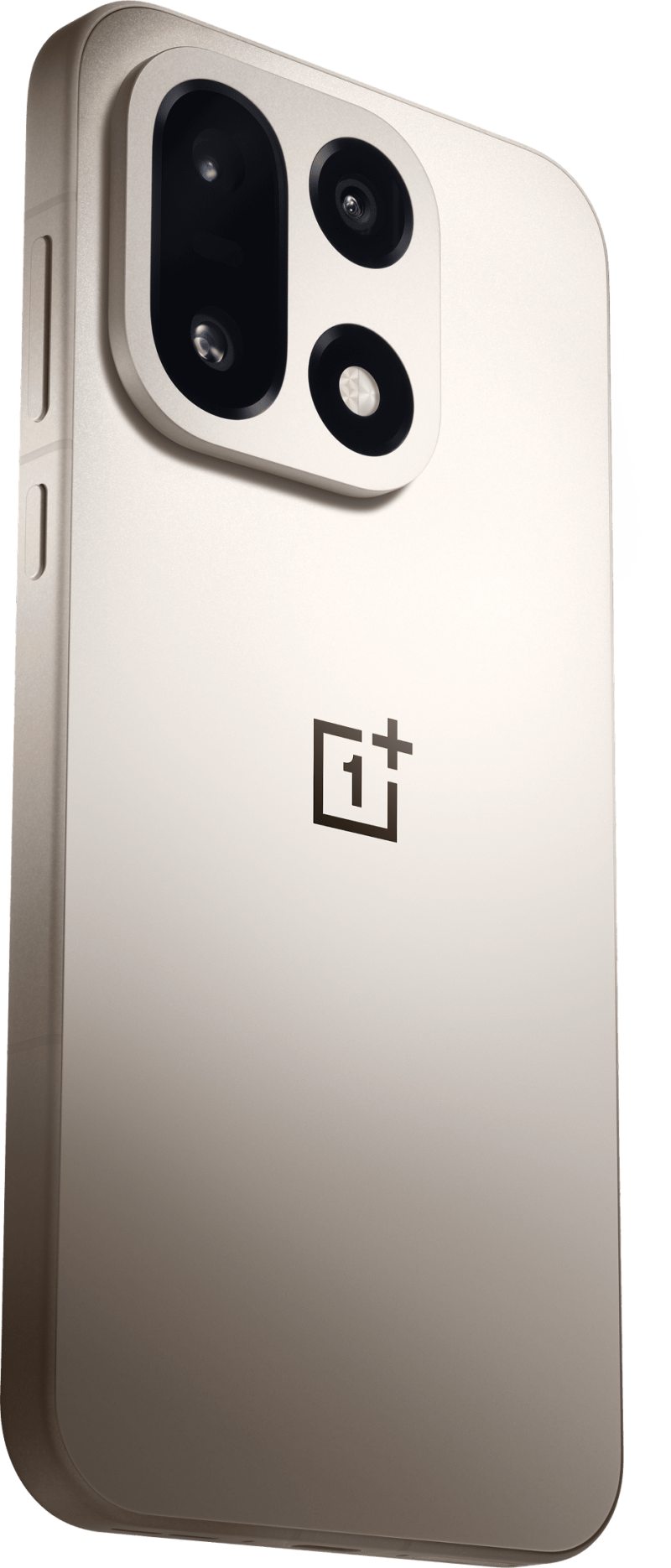 OnePlus 15 de espaldas en color Sand Storm, render oficial sobre fondo limpio